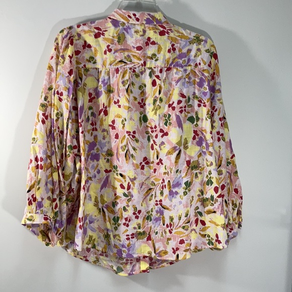 LC Lauren Conrad button down floral print top XXL - Picture 14 of 17